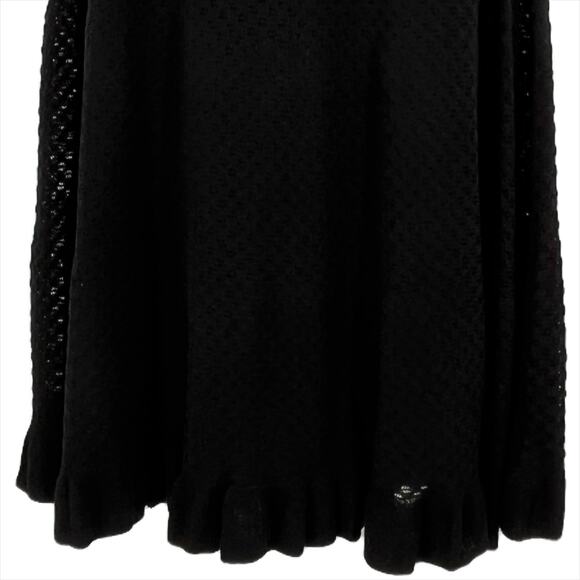 Maria Pavan Midi Length Laser Cut Out Skirt in Black Size X-Small - Picture 4 of 10